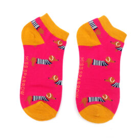 Parisian Pups Trainer Socks Hot Pink-0