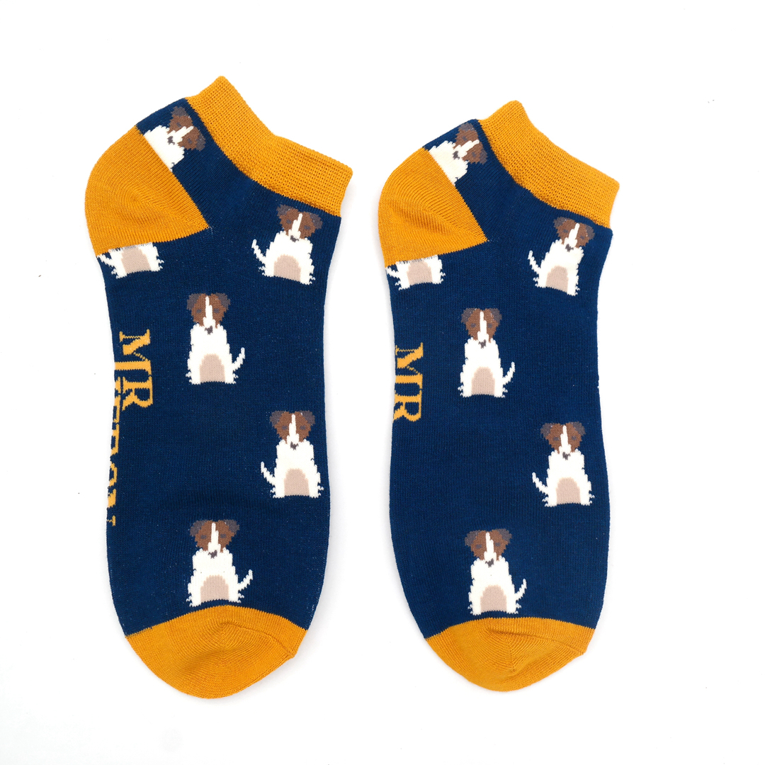 Men's Mini Jack Russells Trainer Socks Navy-0