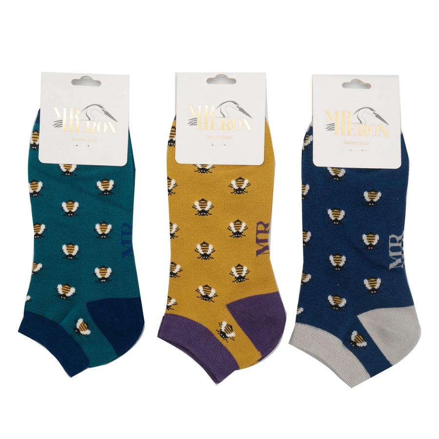 Men's Honey Bees Trainer Socks Yellow-6059 Men's Honey Bees Trainer Socks Yellow-6059