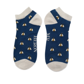 Men's Honey Bees Trainer Socks Navy-0