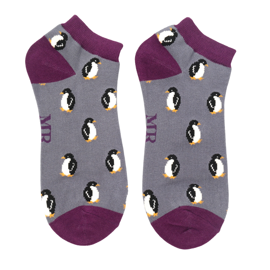 Men's Little Penguins Trainer Socks Grey-0 Men's Little Penguins Trainer Socks Grey-0