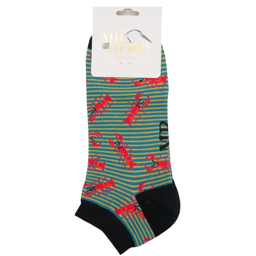 Men's Lobsters Trainer Socks Teal-6075 Men's Lobsters Trainer Socks Teal-6075