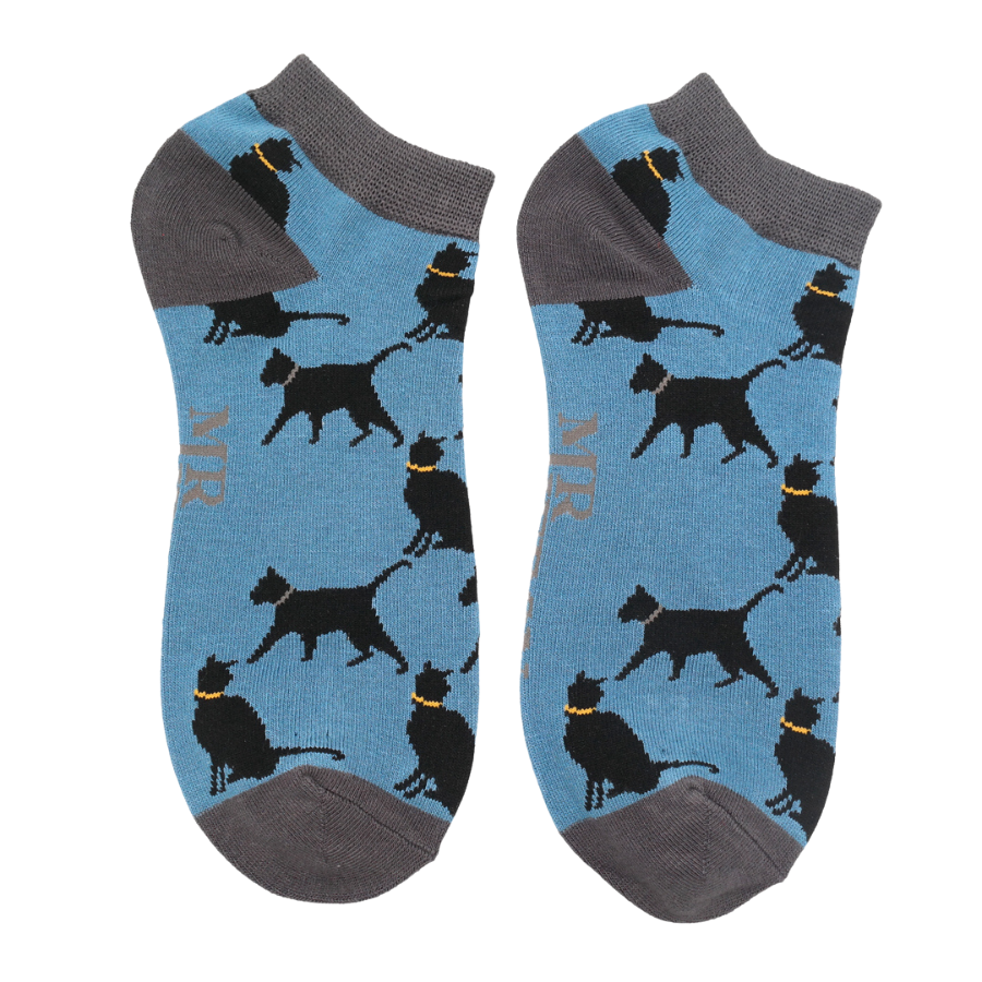 Men's Lucky Cats Trainer Socks Denim-0 Men's Lucky Cats Trainer Socks Denim-0
