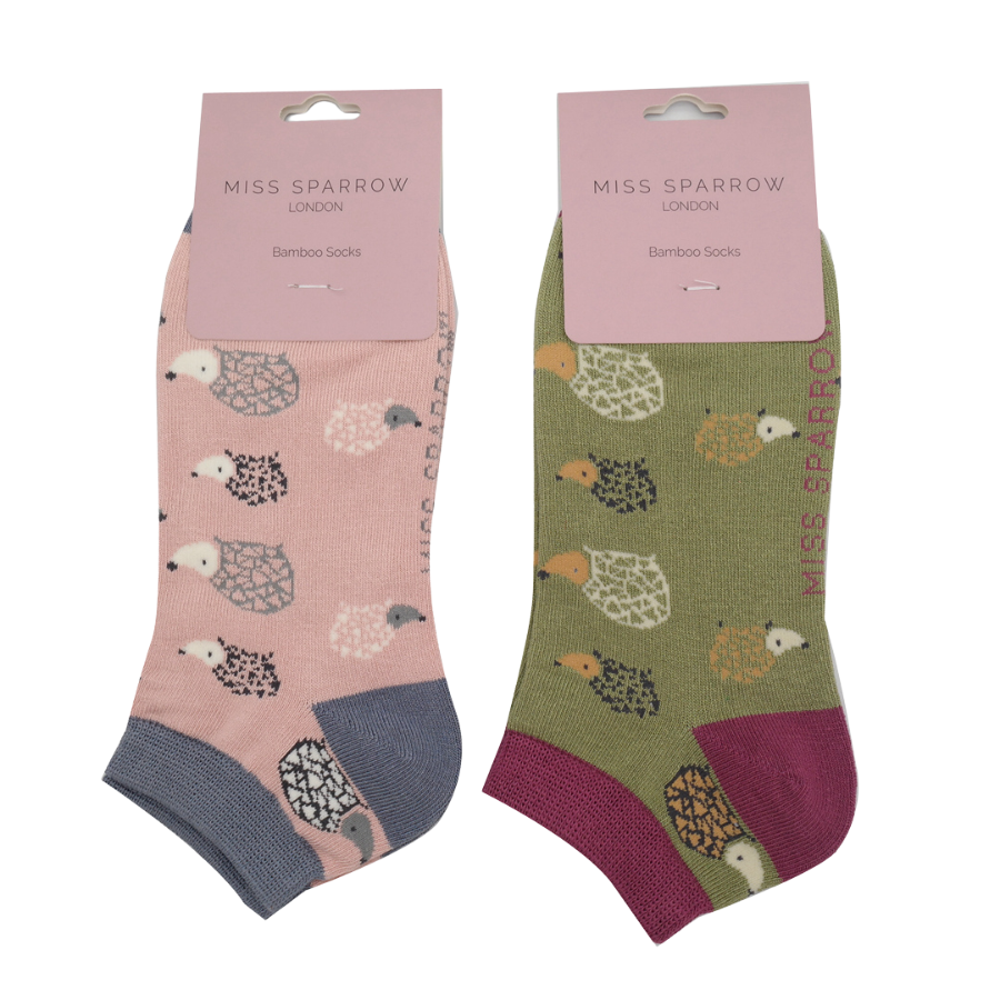 Hedgehogs Trainer Socks Olive-5958 Hedgehogs Trainer Socks Olive-5958