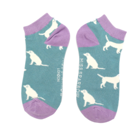Labradors Trainer Socks Blue-0
