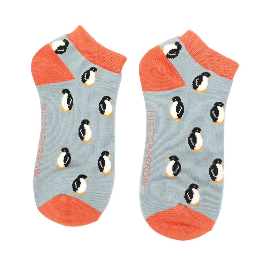 Little Penguins Trainer Socks Duck Egg-0 Little Penguins Trainer Socks Duck Egg-0