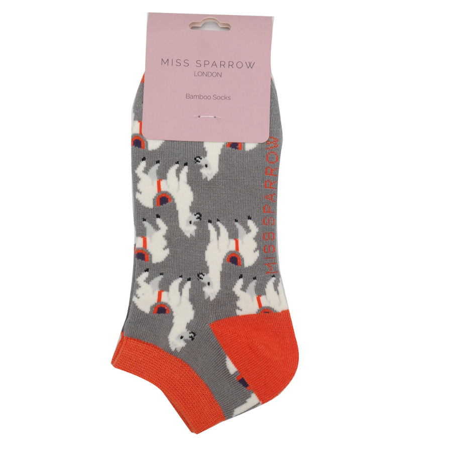 Llamas Trainer Socks Grey-5981 Llamas Trainer Socks Grey-5981
