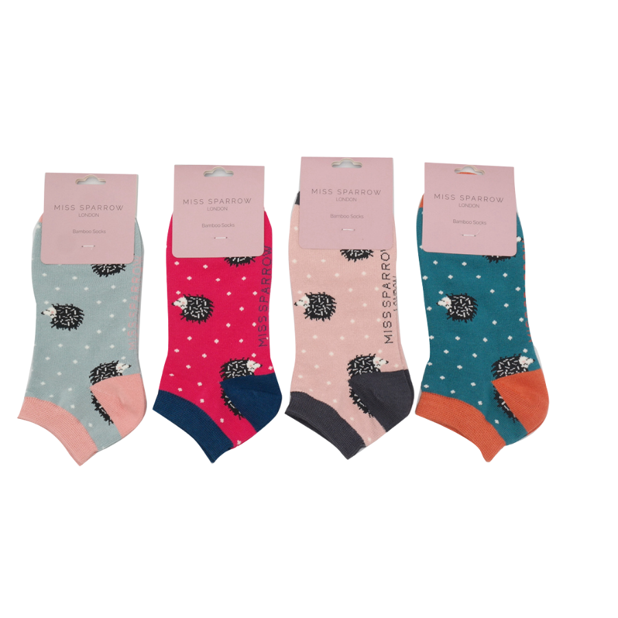 Sleepy Hedgehogs Trainer Socks Duck Egg-6007 Sleepy Hedgehogs Trainer Socks Duck Egg-6007