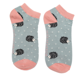 Sleepy Hedgehogs Trainer Socks Duck Egg-0