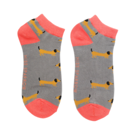Sausage Dogs Trainer Socks Grey-0