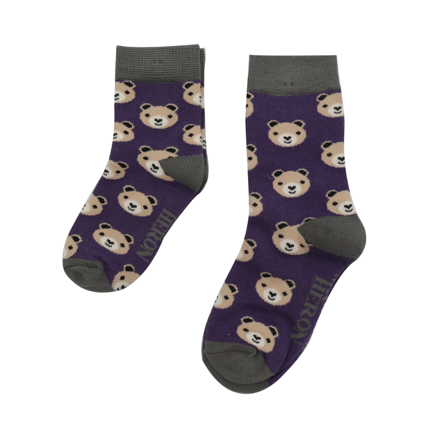 Boys Bear Socks Purple-0 Boys Bear Socks Purple-0