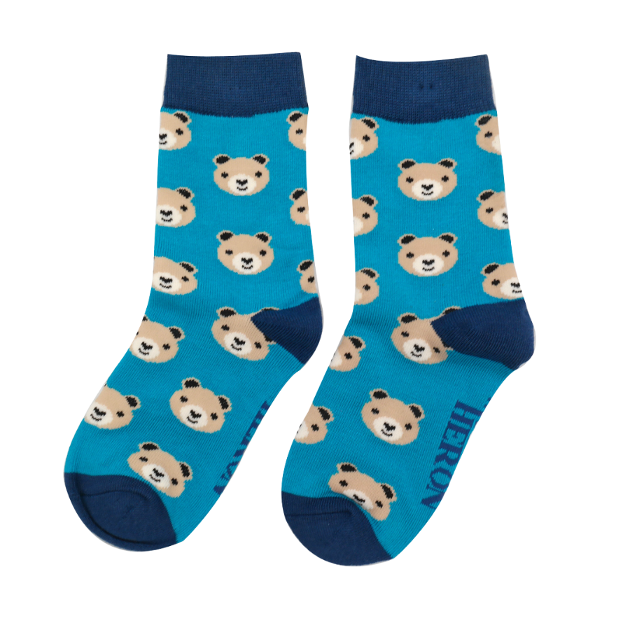 Boys Bears Socks Teal-6141 Boys Bears Socks Teal-6141