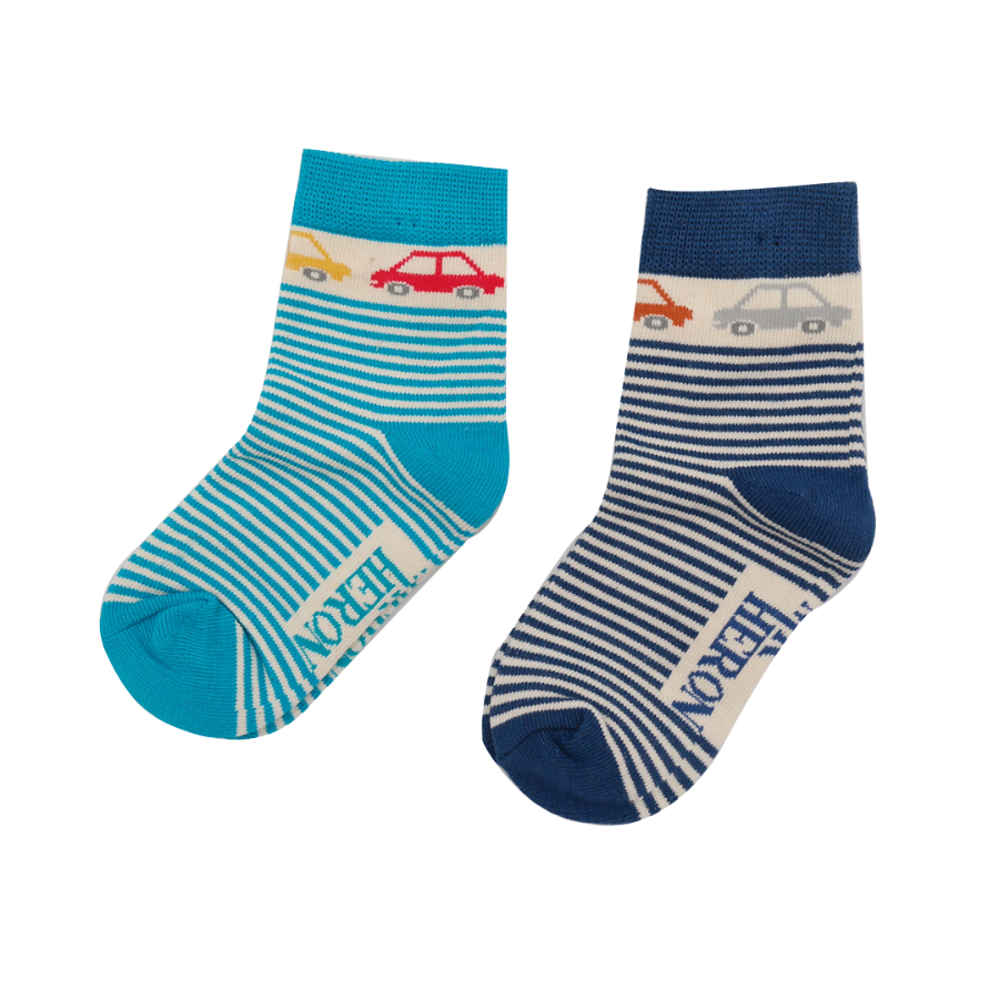 Boys Cars & Stripes Socks Navy-6282 Boys Cars & Stripes Socks Navy-6282
