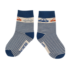 Boys Cars & Stripes Socks Navy-0