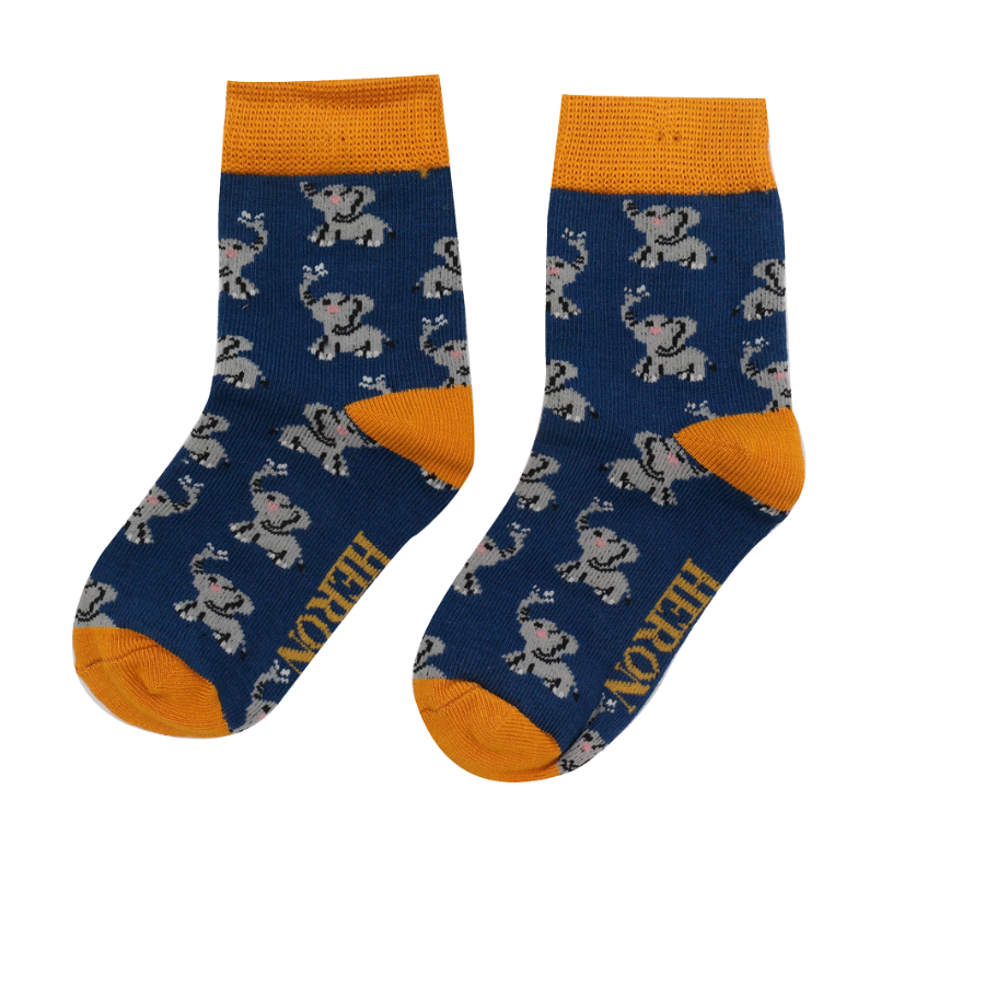 Boys Elephants Socks Navy-0 Boys Elephants Socks Navy-0