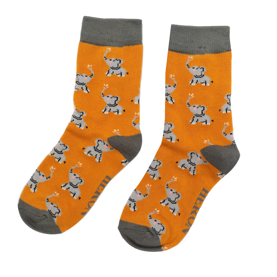 Boys Elephants Socks Yellow-6297 Boys Elephants Socks Yellow-6297