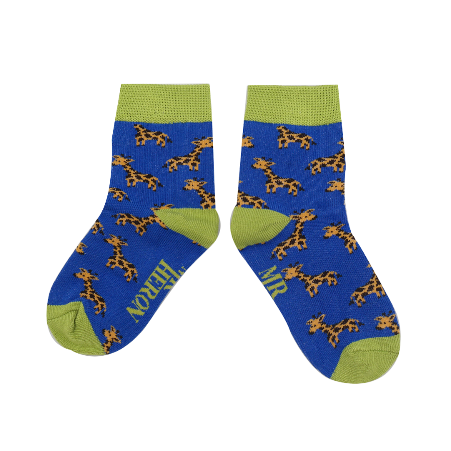 Boys Giraffes Socks Blue-6299 Boys Giraffes Socks Blue-6299