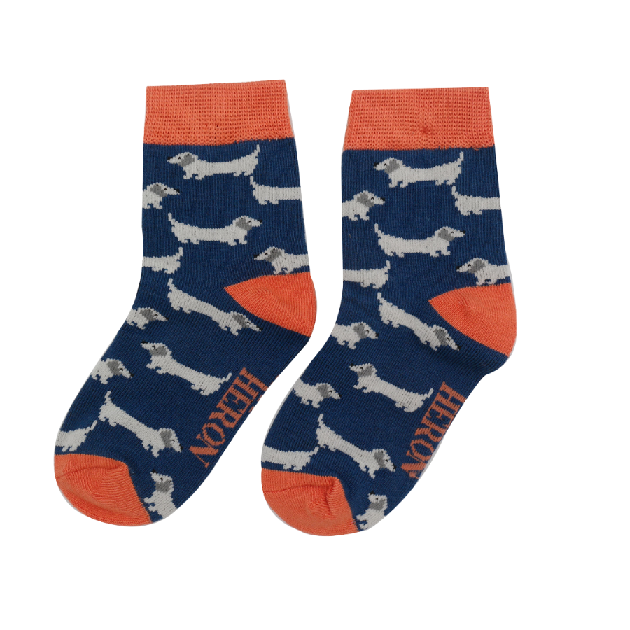 Boys Sausage Dogs Socks Navy-6333 Boys Sausage Dogs Socks Navy-6333