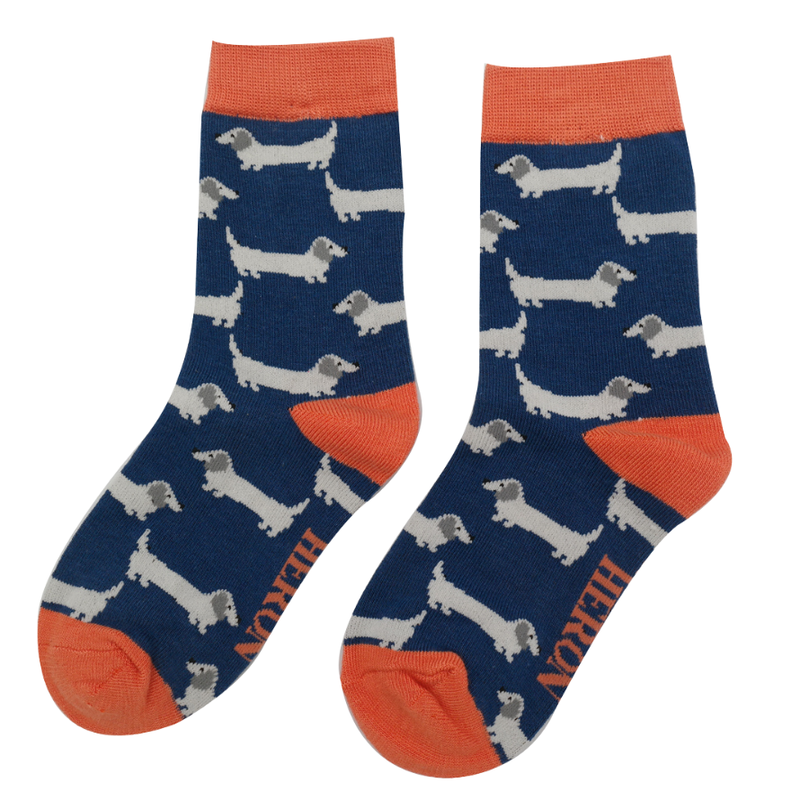 Boys Sausage Dogs Socks Navy-0 Boys Sausage Dogs Socks Navy-0