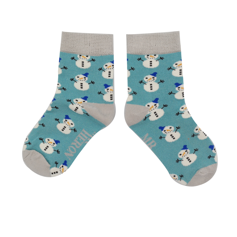 Boys Snowmen Socks Teal-0 Boys Snowmen Socks Teal-0
