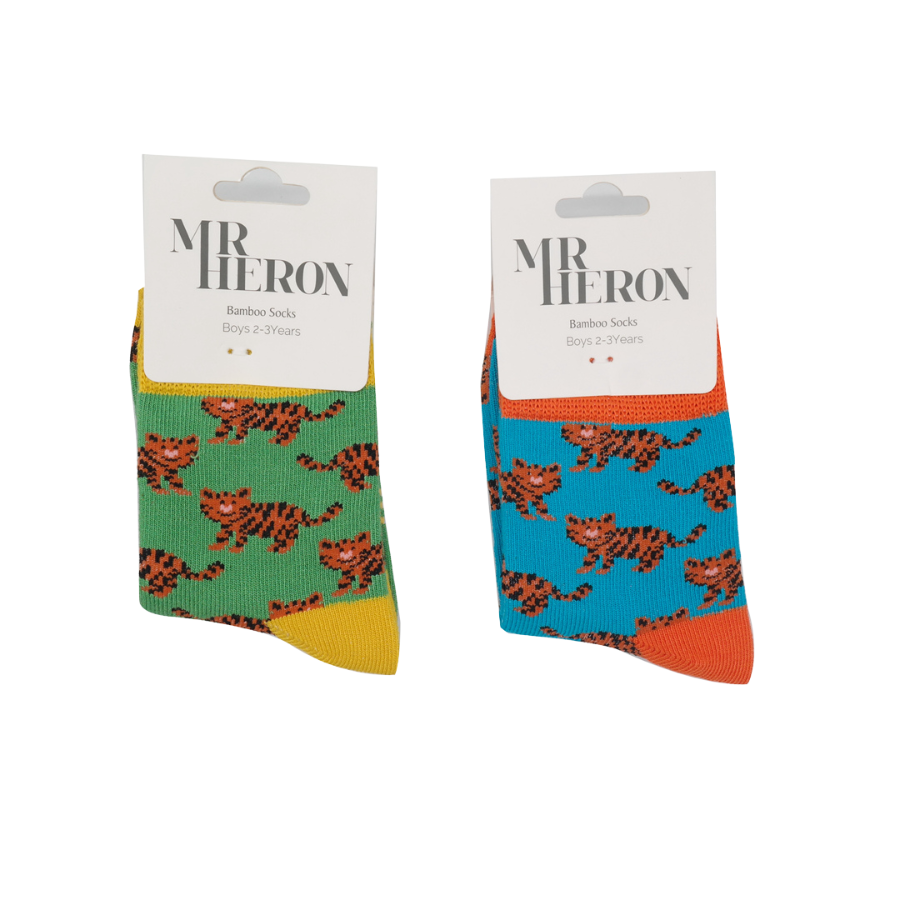 Boys Tiger Socks Turquoise-6373 Boys Tiger Socks Turquoise-6373