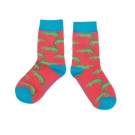 Girls Crocodiles Socks Pink-0