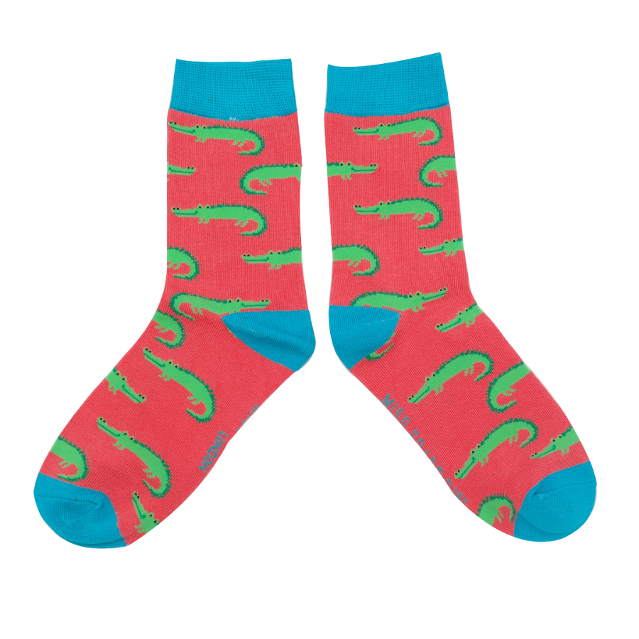 Girls Crocodiles Socks Pink-6154 Girls Crocodiles Socks Pink-6154