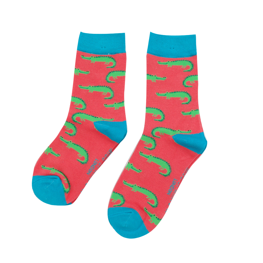 Girls Crocodiles Socks Pink-6153 Girls Crocodiles Socks Pink-6153