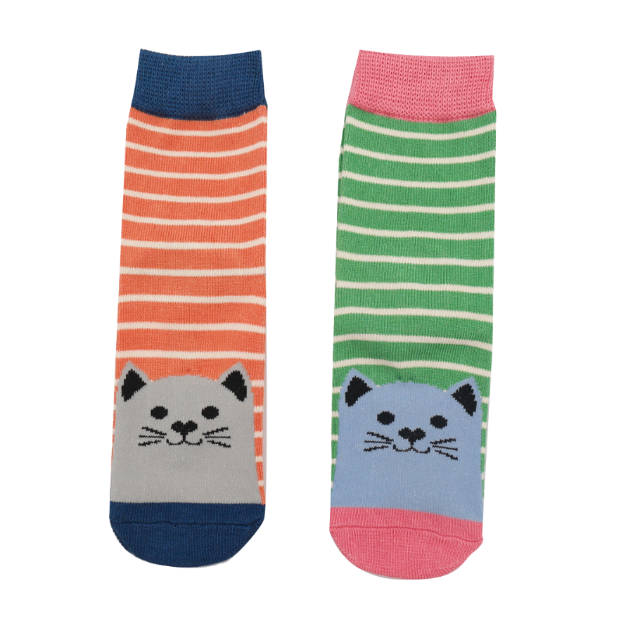 Girls Kitty Cats Socks Orange-6192 Girls Kitty Cats Socks Orange-6192