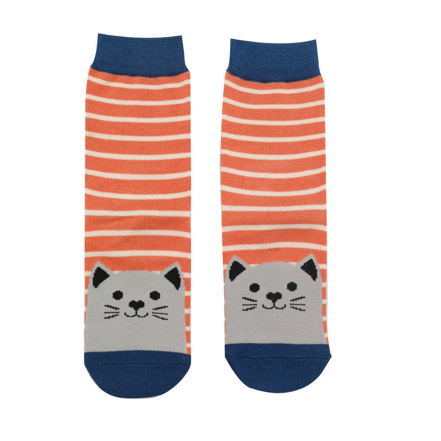 Girls Kitty Cats Socks Orange-0 Girls Kitty Cats Socks Orange-0