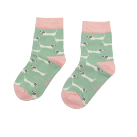 Girls Sausage Dogs Socks Mint-0