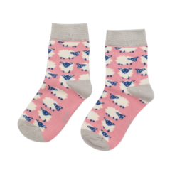 Girls Sheep Socks Dusky Pink-0