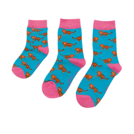Girls Tigers Socks Turquoise-0