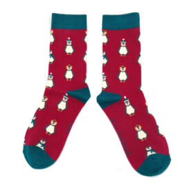 Baby Penguins Socks Wine-0