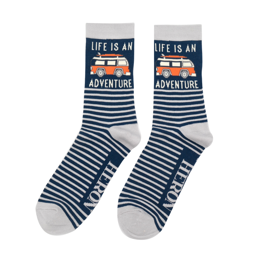 Men's Adventure Van Socks Teal-0 Men's Adventure Van Socks Teal-0