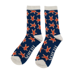Men's Gingerbread Men Socks Navy-0