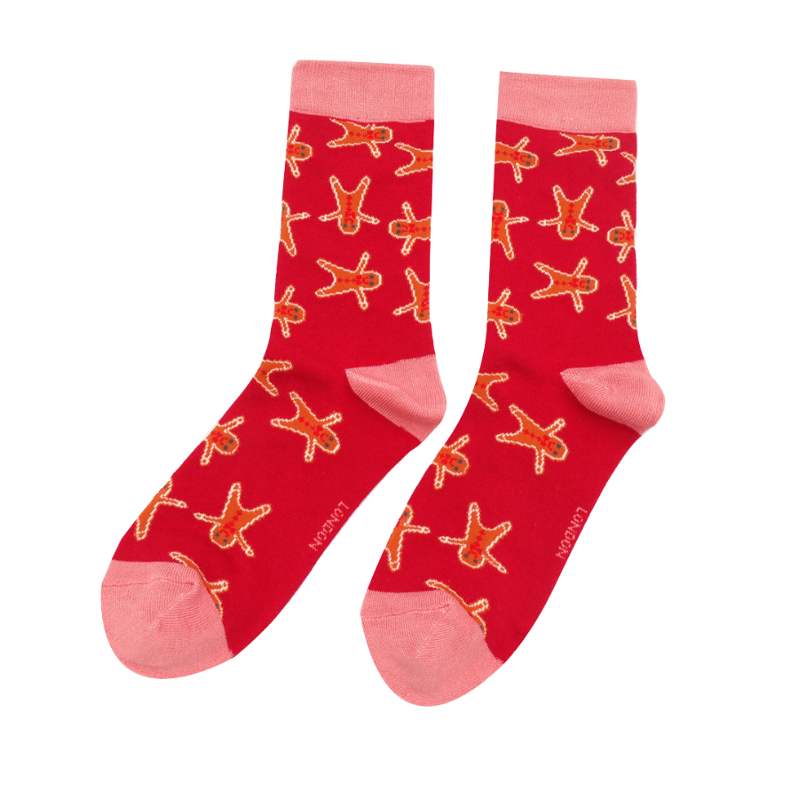 Gingerbread Men Socks Red-0 Gingerbread Men Socks Red-0