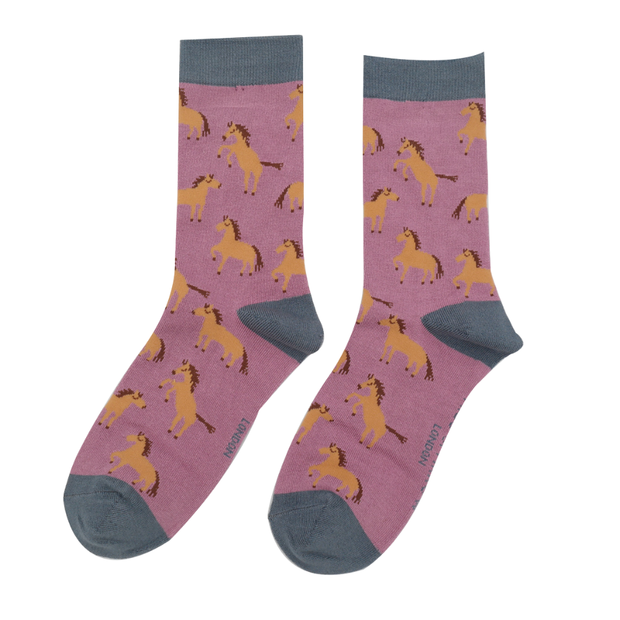 Wild Horses Socks Mauve-0 Wild Horses Socks Mauve-0